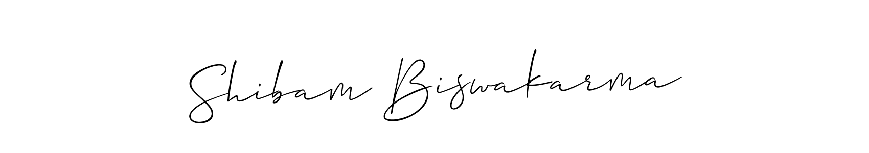Create a beautiful signature design for name Shibam Biswakarma. With this signature (Allison_Script) fonts, you can make a handwritten signature for free. Shibam Biswakarma signature style 2 images and pictures png