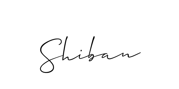 Design your own signature with our free online signature maker. With this signature software, you can create a handwritten (Allison_Script) signature for name Shiban. Shiban signature style 2 images and pictures png