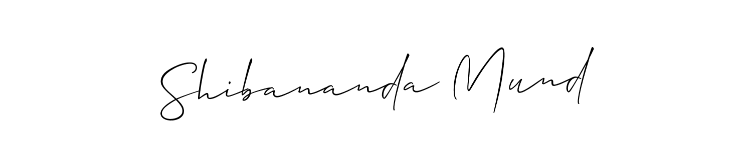 Use a signature maker to create a handwritten signature online. With this signature software, you can design (Allison_Script) your own signature for name Shibananda Mund. Shibananda Mund signature style 2 images and pictures png