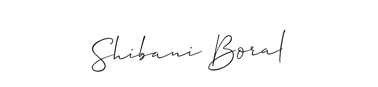 How to make Shibani Boral name signature. Use Allison_Script style for creating short signs online. This is the latest handwritten sign. Shibani Boral signature style 2 images and pictures png