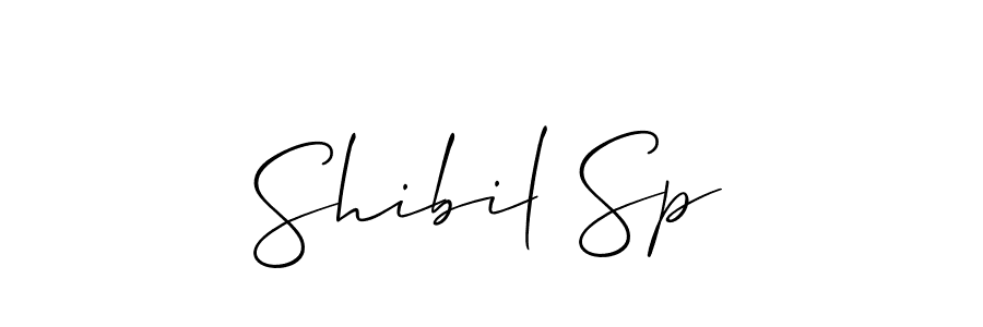 Use a signature maker to create a handwritten signature online. With this signature software, you can design (Allison_Script) your own signature for name Shibil Sp. Shibil Sp signature style 2 images and pictures png