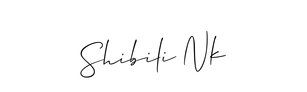 You should practise on your own different ways (Allison_Script) to write your name (Shibili Nk) in signature. don't let someone else do it for you. Shibili Nk signature style 2 images and pictures png