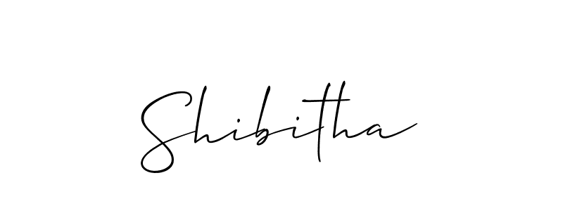 Design your own signature with our free online signature maker. With this signature software, you can create a handwritten (Allison_Script) signature for name Shibitha. Shibitha signature style 2 images and pictures png