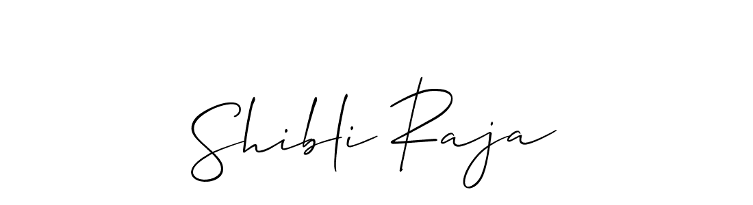 How to make Shibli Raja name signature. Use Allison_Script style for creating short signs online. This is the latest handwritten sign. Shibli Raja signature style 2 images and pictures png