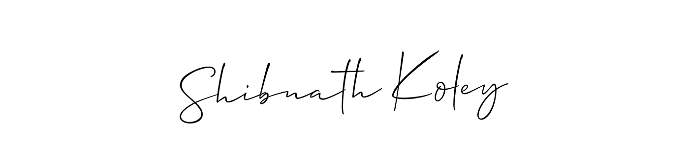 How to make Shibnath Koley signature? Allison_Script is a professional autograph style. Create handwritten signature for Shibnath Koley name. Shibnath Koley signature style 2 images and pictures png