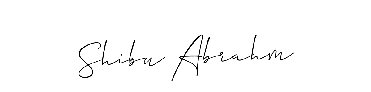 How to make Shibu Abrahm name signature. Use Allison_Script style for creating short signs online. This is the latest handwritten sign. Shibu Abrahm signature style 2 images and pictures png