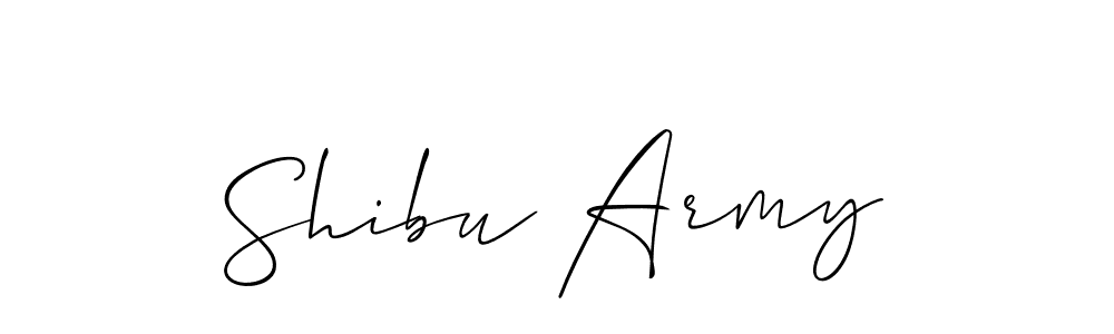 The best way (Allison_Script) to make a short signature is to pick only two or three words in your name. The name Shibu Army include a total of six letters. For converting this name. Shibu Army signature style 2 images and pictures png