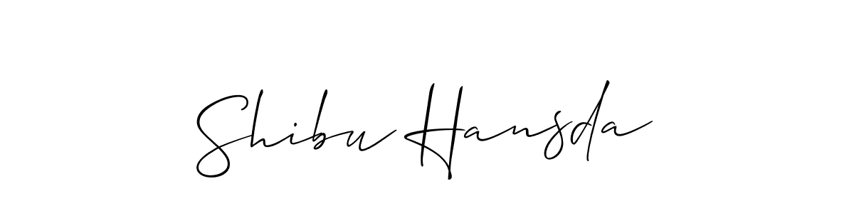 Create a beautiful signature design for name Shibu Hansda. With this signature (Allison_Script) fonts, you can make a handwritten signature for free. Shibu Hansda signature style 2 images and pictures png