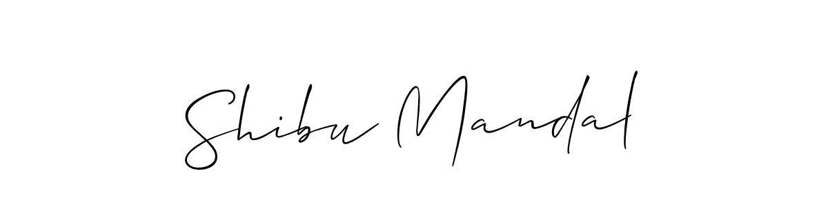 Create a beautiful signature design for name Shibu Mandal. With this signature (Allison_Script) fonts, you can make a handwritten signature for free. Shibu Mandal signature style 2 images and pictures png