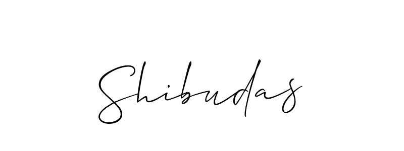 Design your own signature with our free online signature maker. With this signature software, you can create a handwritten (Allison_Script) signature for name Shibudas. Shibudas signature style 2 images and pictures png
