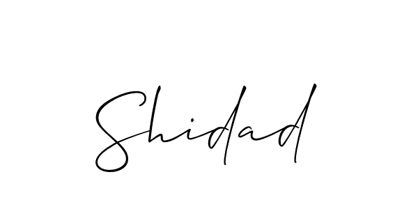 if you are searching for the best signature style for your name Shidad. so please give up your signature search. here we have designed multiple signature styles  using Allison_Script. Shidad signature style 2 images and pictures png