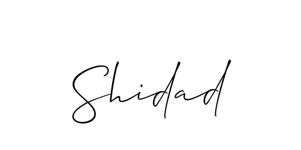 Create a beautiful signature design for name Shidad. With this signature (Allison_Script) fonts, you can make a handwritten signature for free. Shidad signature style 2 images and pictures png