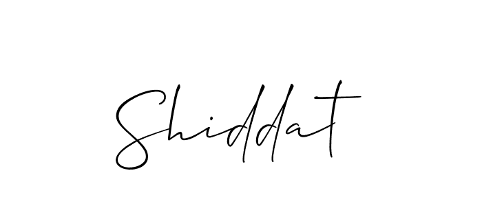 Make a beautiful signature design for name Shiddat. With this signature (Allison_Script) style, you can create a handwritten signature for free. Shiddat signature style 2 images and pictures png