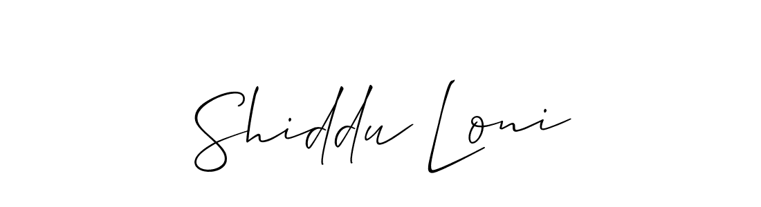 You should practise on your own different ways (Allison_Script) to write your name (Shiddu Loni) in signature. don't let someone else do it for you. Shiddu Loni signature style 2 images and pictures png