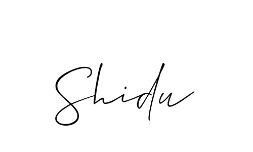 How to make Shidu signature? Allison_Script is a professional autograph style. Create handwritten signature for Shidu name. Shidu signature style 2 images and pictures png