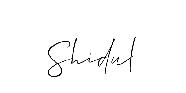 How to make Shidul signature? Allison_Script is a professional autograph style. Create handwritten signature for Shidul name. Shidul signature style 2 images and pictures png