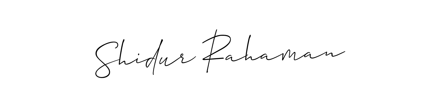 Design your own signature with our free online signature maker. With this signature software, you can create a handwritten (Allison_Script) signature for name Shidur Rahaman. Shidur Rahaman signature style 2 images and pictures png