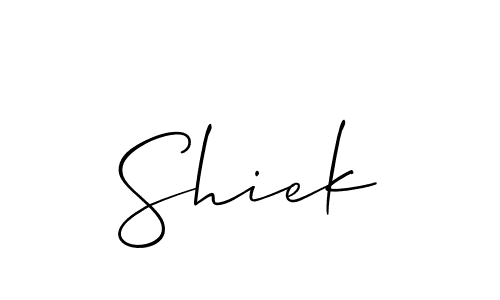 Design your own signature with our free online signature maker. With this signature software, you can create a handwritten (Allison_Script) signature for name Shiek. Shiek signature style 2 images and pictures png