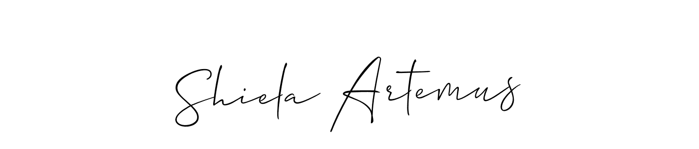 Design your own signature with our free online signature maker. With this signature software, you can create a handwritten (Allison_Script) signature for name Shiela Artemus. Shiela Artemus signature style 2 images and pictures png