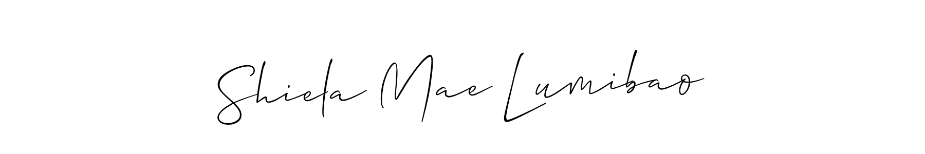 Design your own signature with our free online signature maker. With this signature software, you can create a handwritten (Allison_Script) signature for name Shiela Mae Lumibao. Shiela Mae Lumibao signature style 2 images and pictures png