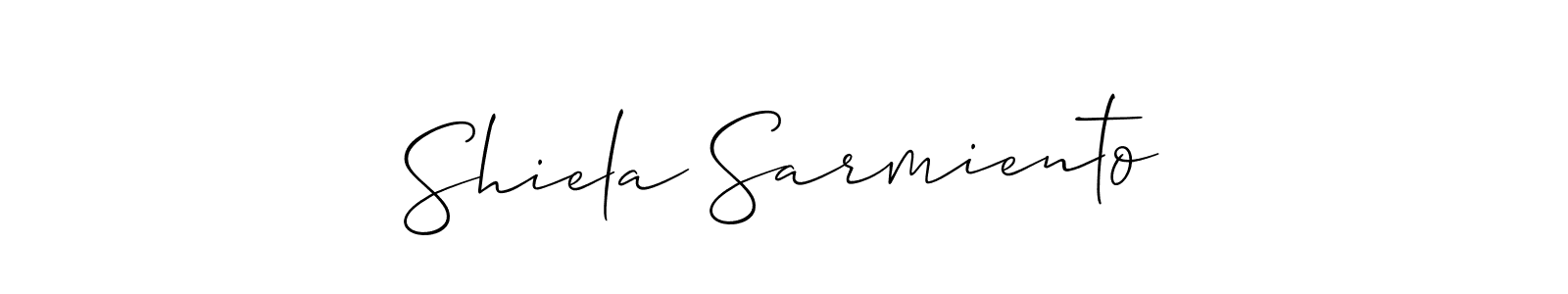 How to make Shiela Sarmiento signature? Allison_Script is a professional autograph style. Create handwritten signature for Shiela Sarmiento name. Shiela Sarmiento signature style 2 images and pictures png