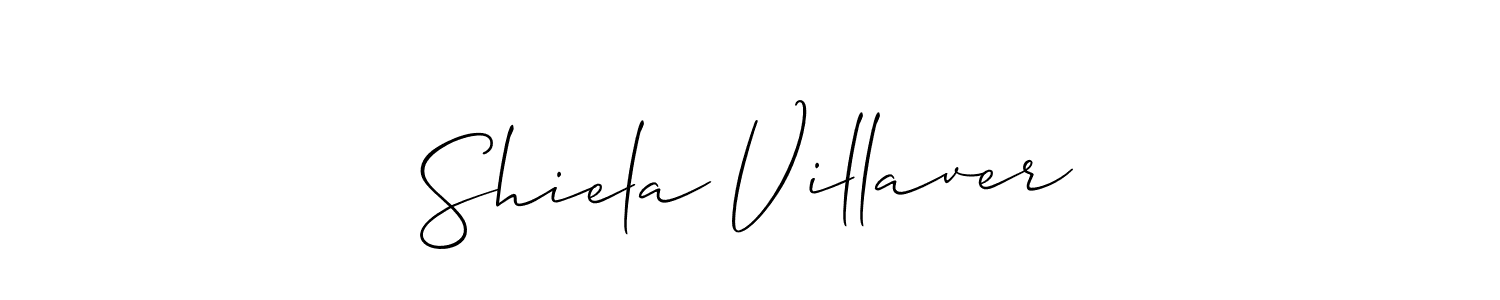 The best way (Allison_Script) to make a short signature is to pick only two or three words in your name. The name Shiela Villaver include a total of six letters. For converting this name. Shiela Villaver signature style 2 images and pictures png