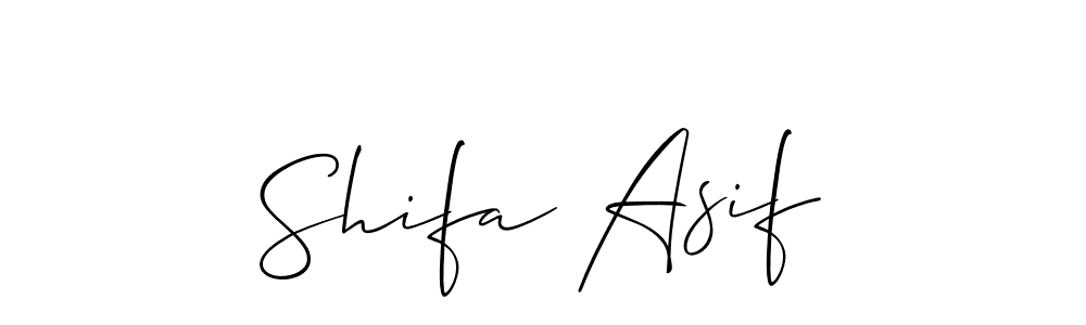 How to make Shifa Asif name signature. Use Allison_Script style for creating short signs online. This is the latest handwritten sign. Shifa Asif signature style 2 images and pictures png