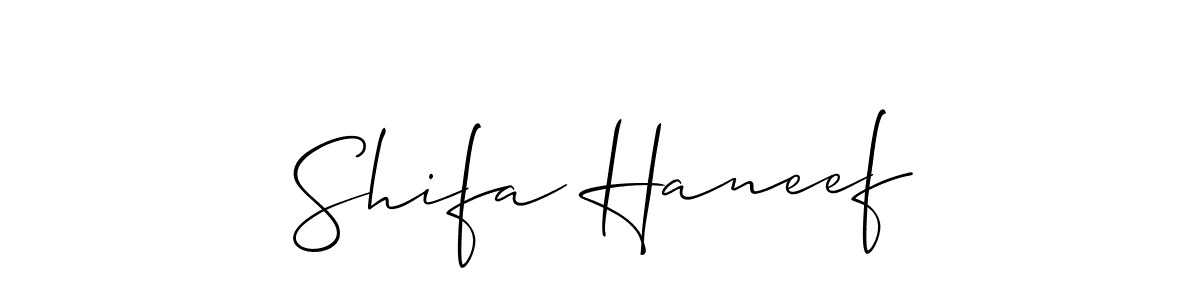 Design your own signature with our free online signature maker. With this signature software, you can create a handwritten (Allison_Script) signature for name Shifa Haneef. Shifa Haneef signature style 2 images and pictures png