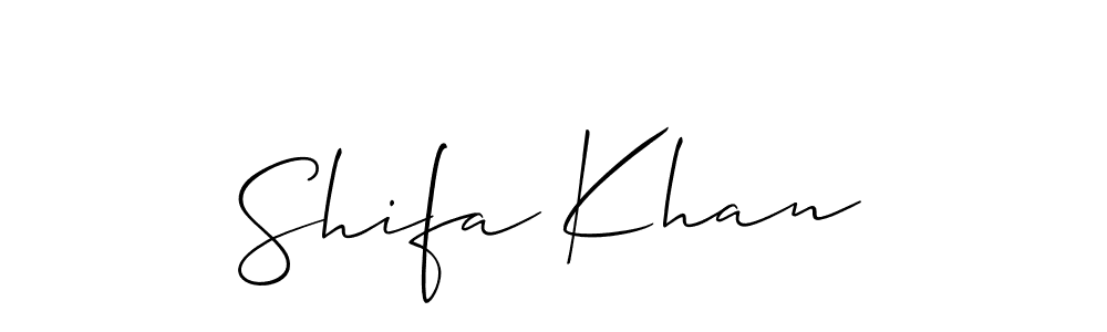 Also You can easily find your signature by using the search form. We will create Shifa Khan name handwritten signature images for you free of cost using Allison_Script sign style. Shifa Khan signature style 2 images and pictures png