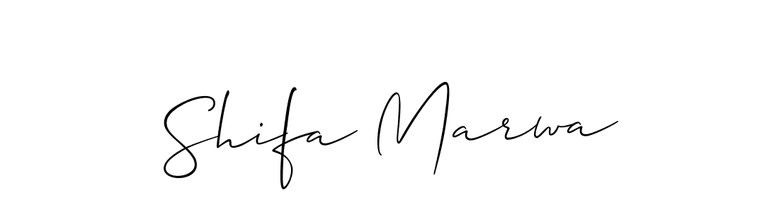 Also we have Shifa Marwa name is the best signature style. Create professional handwritten signature collection using Allison_Script autograph style. Shifa Marwa signature style 2 images and pictures png