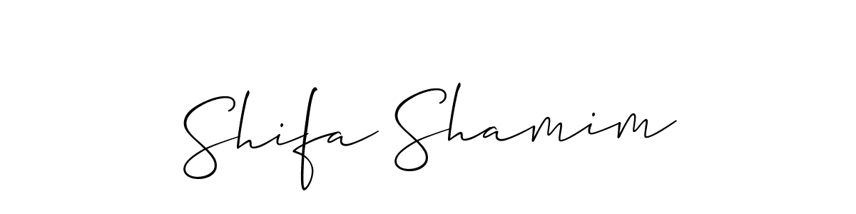 Design your own signature with our free online signature maker. With this signature software, you can create a handwritten (Allison_Script) signature for name Shifa Shamim. Shifa Shamim signature style 2 images and pictures png