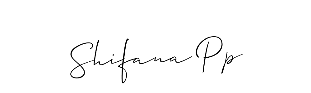 How to Draw Shifana Pp signature style? Allison_Script is a latest design signature styles for name Shifana Pp. Shifana Pp signature style 2 images and pictures png