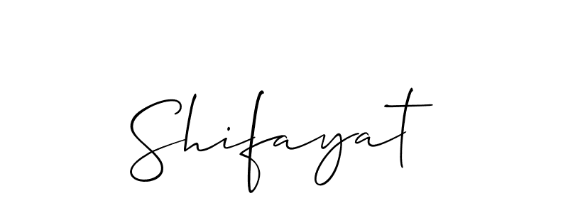Make a beautiful signature design for name Shifayat. With this signature (Allison_Script) style, you can create a handwritten signature for free. Shifayat signature style 2 images and pictures png