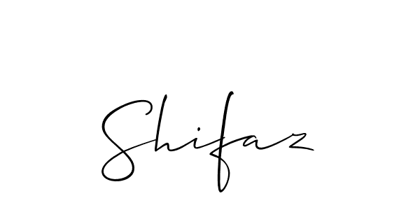 Use a signature maker to create a handwritten signature online. With this signature software, you can design (Allison_Script) your own signature for name Shifaz. Shifaz signature style 2 images and pictures png