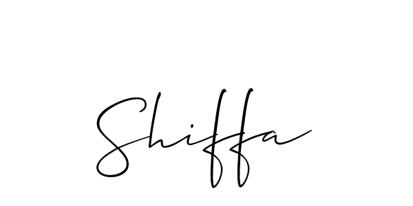 Design your own signature with our free online signature maker. With this signature software, you can create a handwritten (Allison_Script) signature for name Shiffa. Shiffa signature style 2 images and pictures png