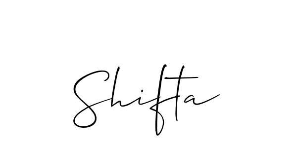 Make a beautiful signature design for name Shifta. With this signature (Allison_Script) style, you can create a handwritten signature for free. Shifta signature style 2 images and pictures png