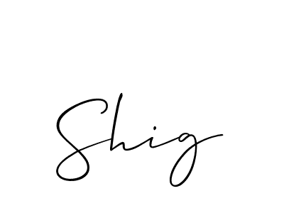 Make a beautiful signature design for name Shig. With this signature (Allison_Script) style, you can create a handwritten signature for free. Shig signature style 2 images and pictures png