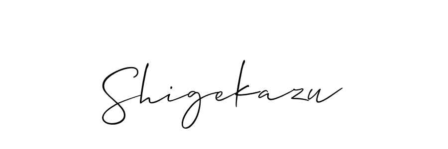 Best and Professional Signature Style for Shigekazu. Allison_Script Best Signature Style Collection. Shigekazu signature style 2 images and pictures png