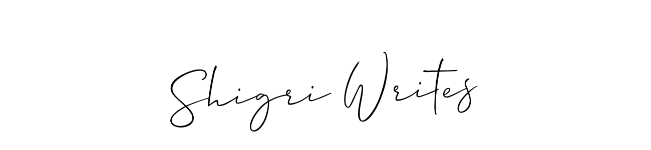 Design your own signature with our free online signature maker. With this signature software, you can create a handwritten (Allison_Script) signature for name Shigri Writes. Shigri Writes signature style 2 images and pictures png