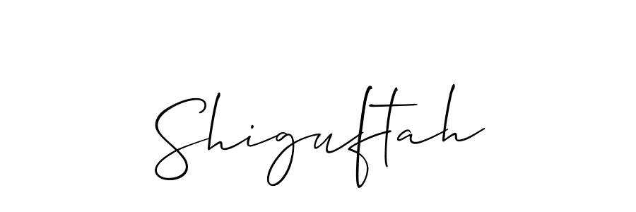 Design your own signature with our free online signature maker. With this signature software, you can create a handwritten (Allison_Script) signature for name Shiguftah. Shiguftah signature style 2 images and pictures png