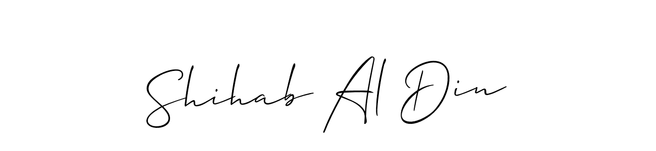 Similarly Allison_Script is the best handwritten signature design. Signature creator online .You can use it as an online autograph creator for name Shihab Al Din. Shihab Al Din signature style 2 images and pictures png