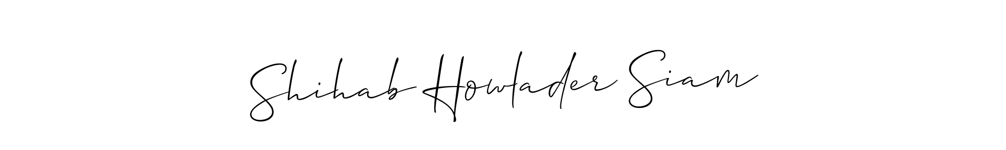 How to make Shihab Howlader Siam name signature. Use Allison_Script style for creating short signs online. This is the latest handwritten sign. Shihab Howlader Siam signature style 2 images and pictures png