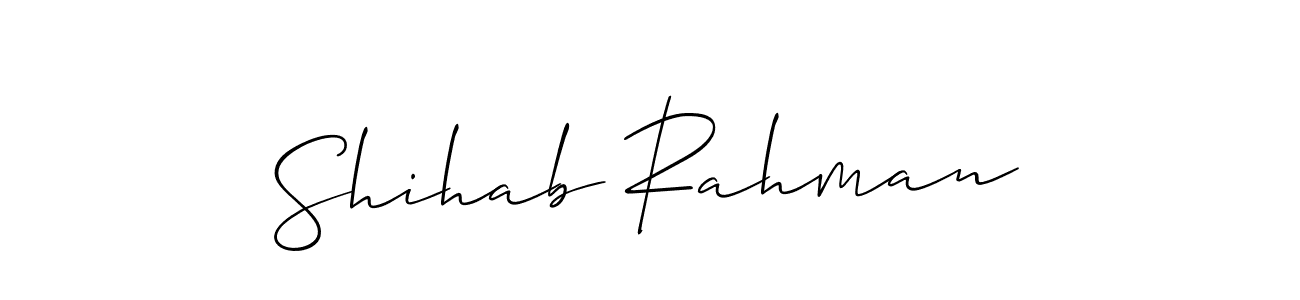 It looks lik you need a new signature style for name Shihab Rahman. Design unique handwritten (Allison_Script) signature with our free signature maker in just a few clicks. Shihab Rahman signature style 2 images and pictures png