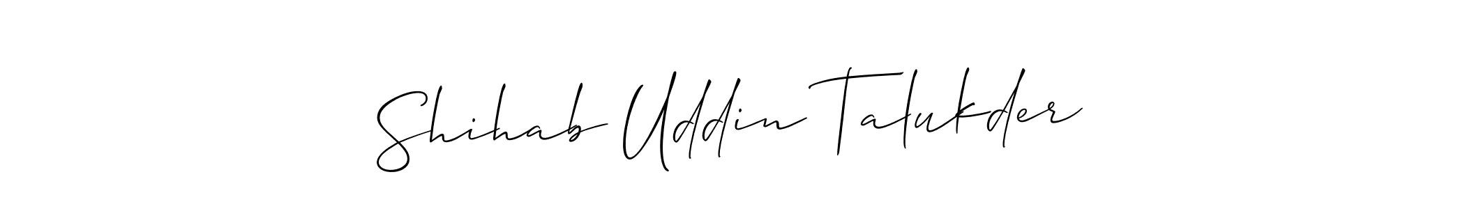 Shihab Uddin Talukder stylish signature style. Best Handwritten Sign (Allison_Script) for my name. Handwritten Signature Collection Ideas for my name Shihab Uddin Talukder. Shihab Uddin Talukder signature style 2 images and pictures png