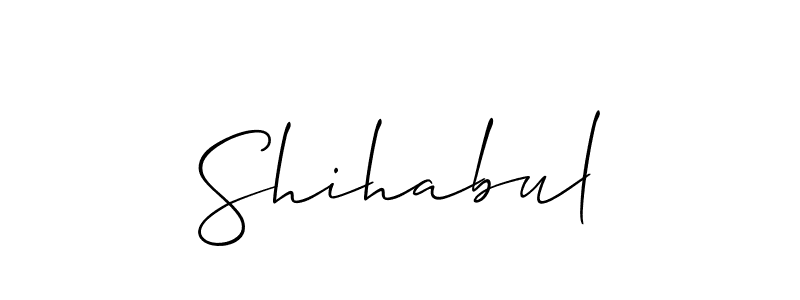 Allison_Script is a professional signature style that is perfect for those who want to add a touch of class to their signature. It is also a great choice for those who want to make their signature more unique. Get Shihabul name to fancy signature for free. Shihabul signature style 2 images and pictures png
