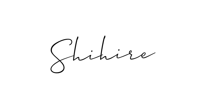 Design your own signature with our free online signature maker. With this signature software, you can create a handwritten (Allison_Script) signature for name Shihire. Shihire signature style 2 images and pictures png