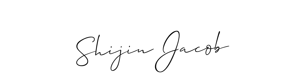 How to make Shijin Jacob name signature. Use Allison_Script style for creating short signs online. This is the latest handwritten sign. Shijin Jacob signature style 2 images and pictures png
