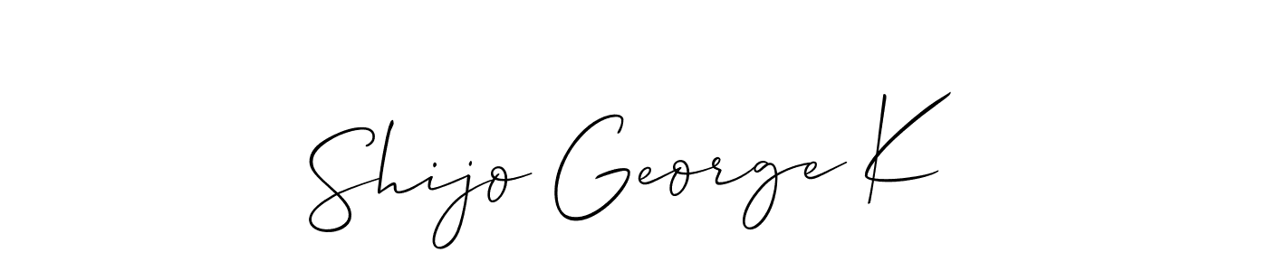 Make a beautiful signature design for name Shijo George K. With this signature (Allison_Script) style, you can create a handwritten signature for free. Shijo George K signature style 2 images and pictures png