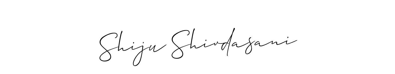 Make a beautiful signature design for name Shiju Shivdasani. With this signature (Allison_Script) style, you can create a handwritten signature for free. Shiju Shivdasani signature style 2 images and pictures png