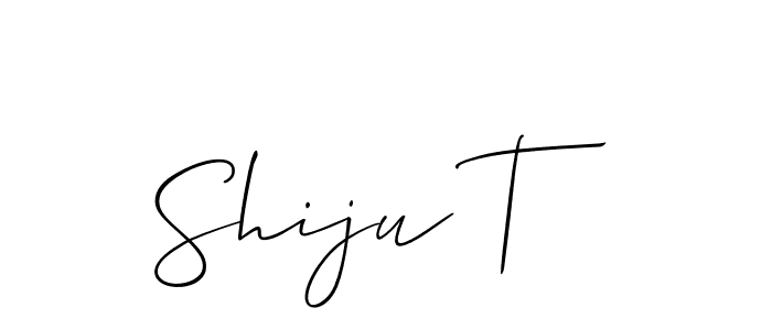 if you are searching for the best signature style for your name Shiju T. so please give up your signature search. here we have designed multiple signature styles  using Allison_Script. Shiju T signature style 2 images and pictures png